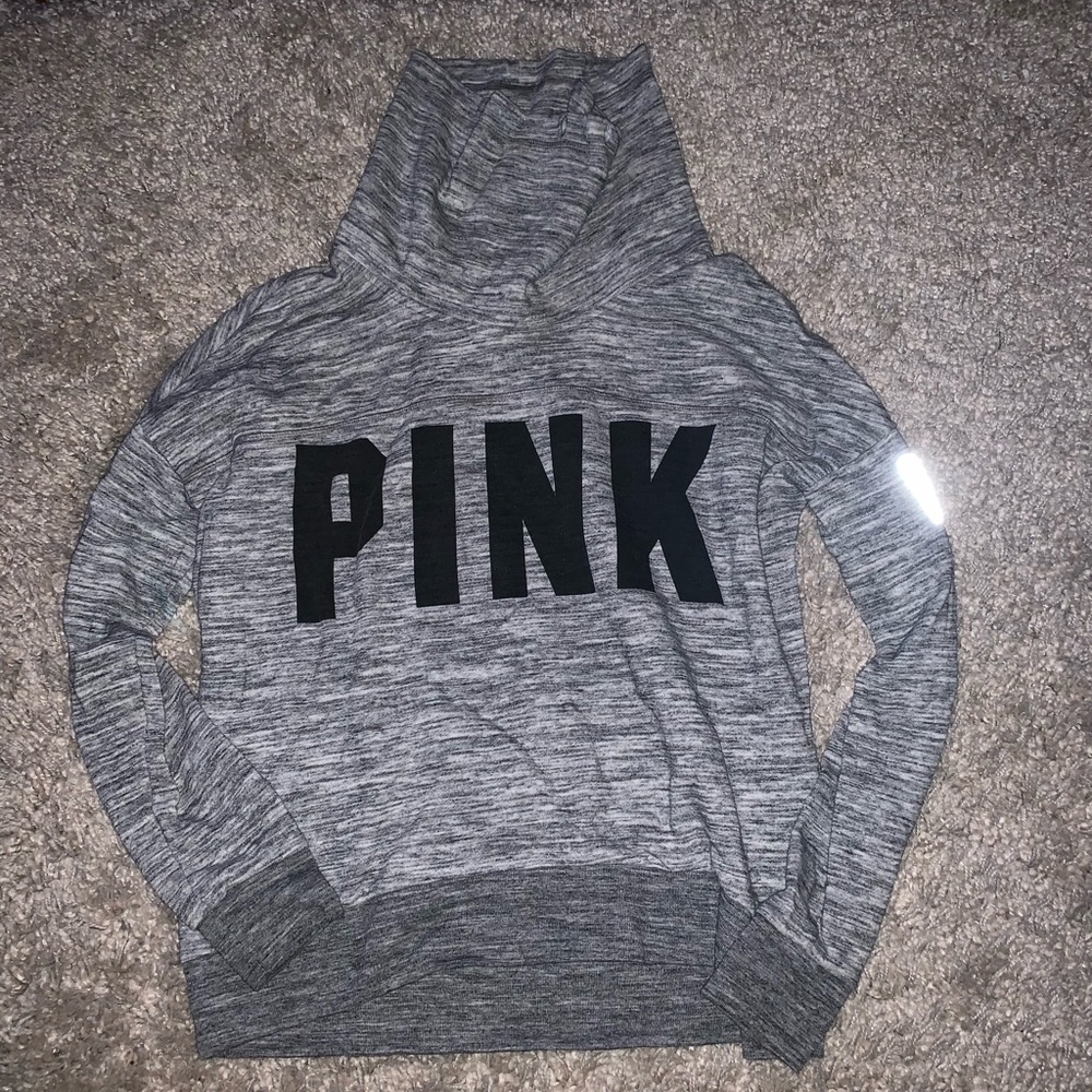Pink turtle neck hoodie